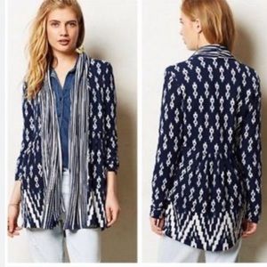 Anthropologie One September Martingale Cardigan Size S Blue White